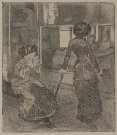 Mary Cassatt ved Louvre: Det etruskiske galleriet av Edgar Degas