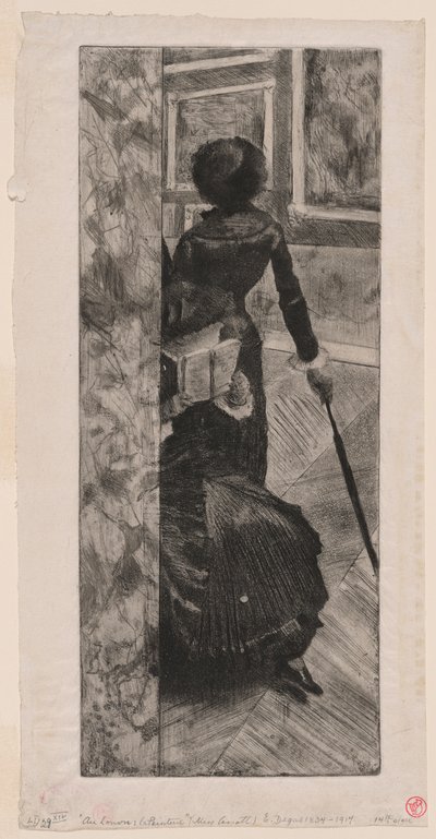 Mary Cassatt i malerigalleriet på Louvre av Edgar Degas