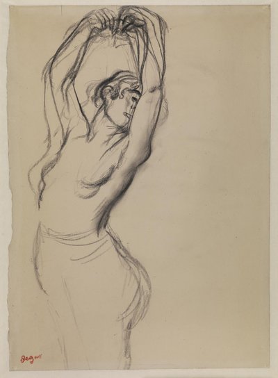 Nakendanser med armene hevet av Edgar Degas