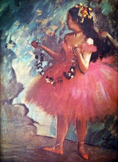 Maleri med tittelen Dancer in a Rose Dress av Edgar Degas av Edgar Degas