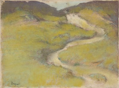 Pathway in a Field, 1890 (pastell over monotype i oljer) av Edgar Degas