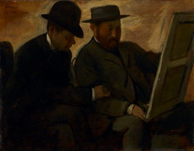 Paul Lafond og Alphonse Cherfils undersøker et maleri av Edgar Degas