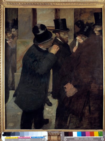 Portretter på børsen eller "" A la Bourse": representasjon av Ernest May (1845-1925), finansmann og samler. Maleri av Edgar Degas (1834-1917). 1878-1879. Mål: 1,00 x 0,82 m. Paris, Musee d