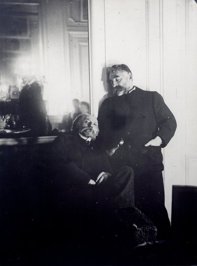 Portretter av poeten Stephane Mallarme (1842-1898) og maleren Auguste Renoir (1841-1919). Fotografisk påbud av Edgar Degas (1834-1917) 1895 Paris, Jacques Doucet bibliotek av Edgar Degas