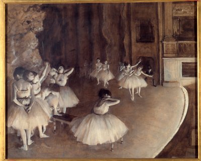 Gjentakelse av en ballett på scenen Maleri av Edgar Degas (1834-1917). 1874. Dim. 0,65x0,81 m. Paris, Musee d