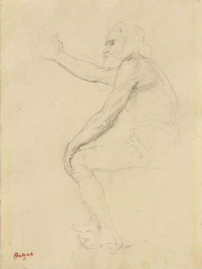 Sittende gammel mann, ca. 1862 av Edgar Degas