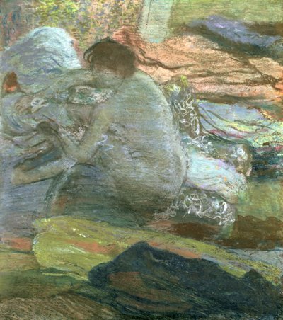 Sittende kvinne som tørker føttene, ca. 1893 av Edgar Degas