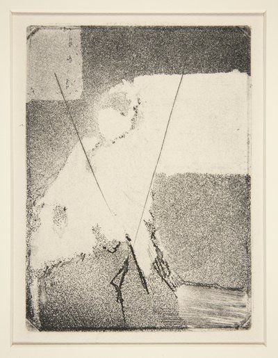 Sittende kvinne i Bonnet and Shawl, ca. 1879 (etsing og akvatint) av Edgar Degas