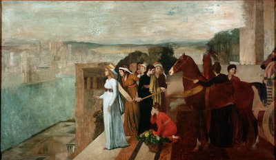 Semiramis Building Babylon (olje på lerret av Edgar Degas