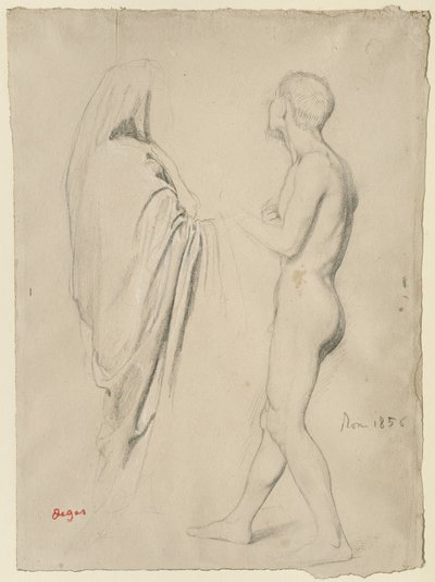 Studie for "Dante og Virgil", ca.1856-57 av Edgar Degas