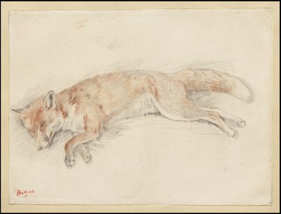 Studie for "Dead Fox in the Forest", ca. 1861-64 av Edgar Degas