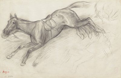 Studie for "Scene from the Steeplechase: The Fallen Jockey", 1866 av Edgar Degas