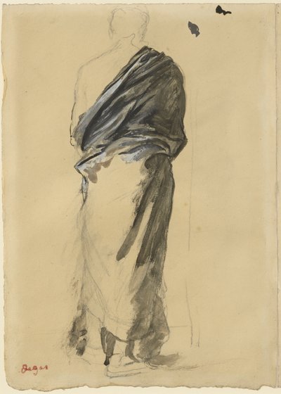 Study of Drapery, 1860-65 av Edgar Degas