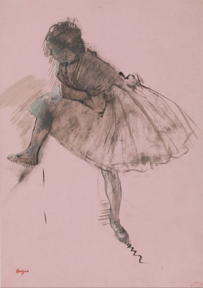 Studie av en ballettdanser recto, Two Studies of Dancers verso, ca. 1873. av Edgar Degas
