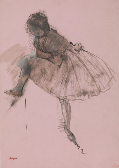 Studie av en ballettdanser recto, Two Studies of Dancers verso, ca. 1873. av Edgar Degas