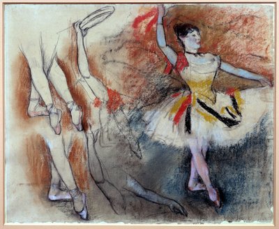 Tamburindanser Study med pastell og svart blyant av Edgar Degas (1834-1917). 1882 Søn. 0,58x0,46 m Paris, musee d