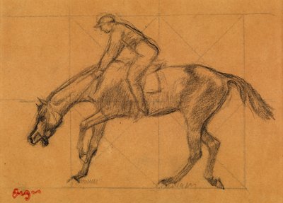 The End of the Race, ca. 1882 (kritt på farget papir) av Edgar Degas