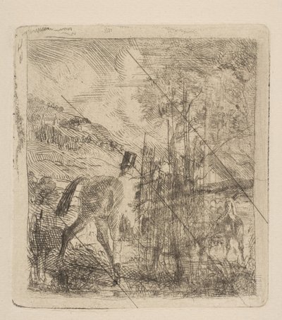 Sportsmannen som setter opp hesten sin, 1856. av Edgar Degas