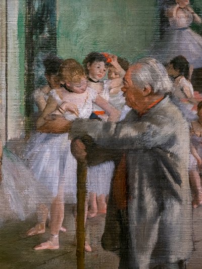 Danseklassen (detalj). Begynner i 1873, slutter i 1875-1876. Olje på lerret. av Edgar Degas
