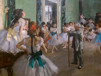Danseklassen (detalj). Begynner i 1873, slutter i 1875-1876. Olje på lerret. av Edgar Degas