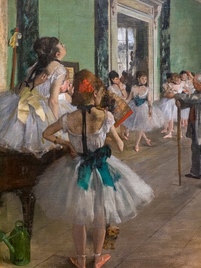 Danseklassen (detalj). Begynner i 1873, slutter i 1875-1876. Olje på lerret. av Edgar Degas