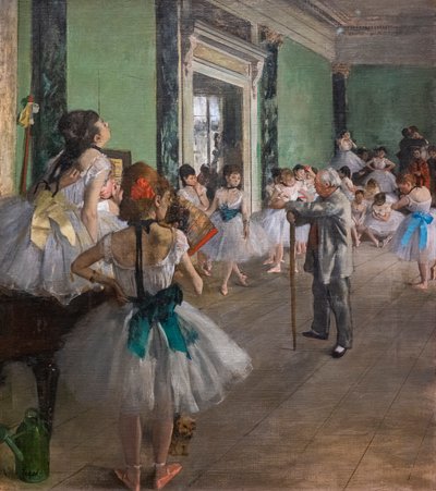 Danseklassen. Begynner i 1873, slutter i 1875-1876. Olje på lerret. av Edgar Degas
