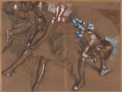 Tre dansere hviler, ca. 1880. av Edgar Degas