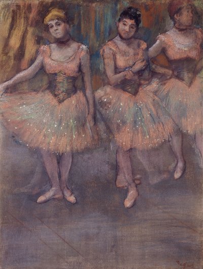 Tre dansere før trening, ca. 1880 av Edgar Degas
