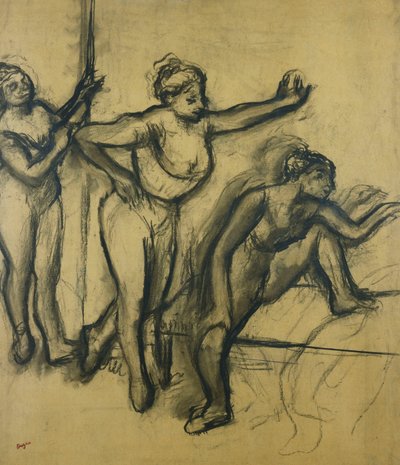 Tre dansere i trikoter; Tre dansere i badedrakter, 1903 av Edgar Degas