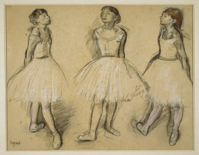 Tre studier av en danser i fjerde posisjon av Edgar Degas