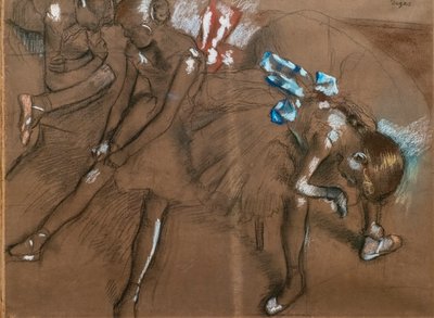 Tre dansere. Omkring 1880. Kull og pastell på papir av Edgar Degas