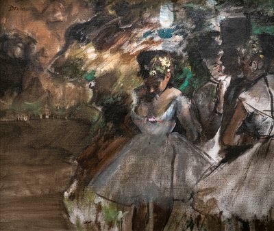Tre dansere bak kulissene. 1880-1885. Olje på lerret. av Edgar Degas