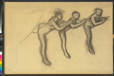 Tre dansere i strømpebukser, ca. 1895-1900 av Edgar Degas