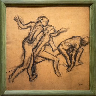 Tre nakne dansere. 1895-1900. Kull på kalkerpapir. av Edgar Degas