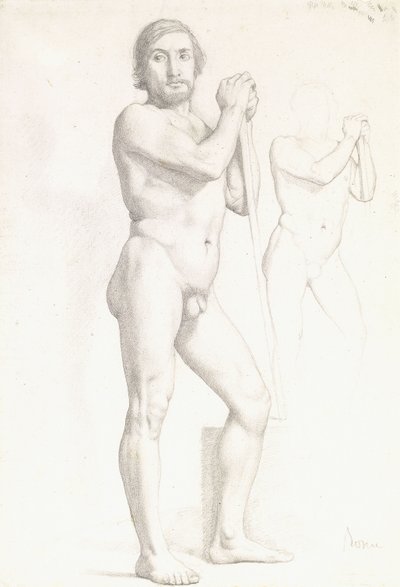 To akademiske studier av en mann, ca. 1856 av Edgar Degas