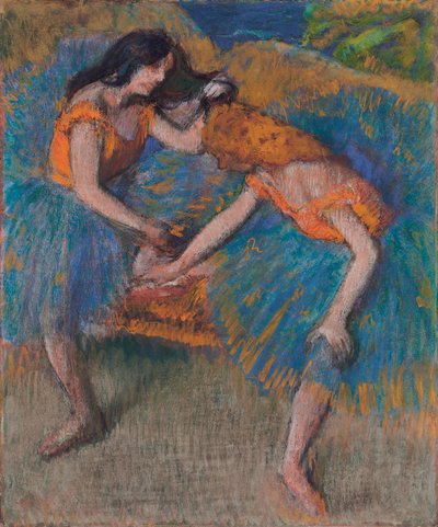 To dansere med gule korsager, ca. 1902 av Edgar Degas