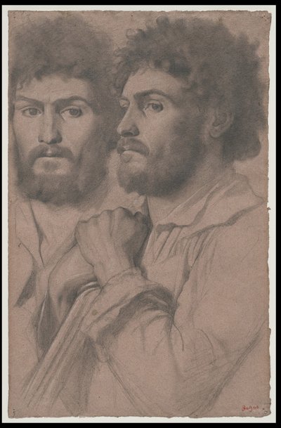 To portrettstudier av en mann, ca. 1856-57 av Edgar Degas