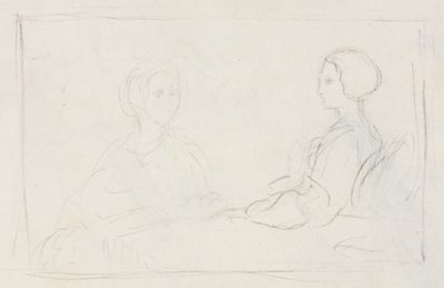To sittende kvinner (verso) av Edgar Degas