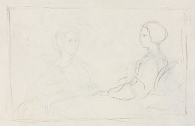 To sittende kvinner verso, 1856-1860. av Edgar Degas