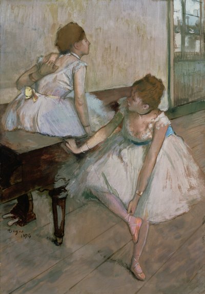 To dansere hviler, 1874 av Edgar Degas