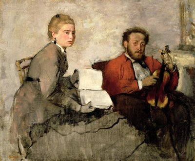 Fiolinist og ung kvinne, ca. 1871 (olje og fargestift på lerret) av Edgar Degas