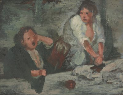 Vask kvinner (olje på panel) av Edgar Degas