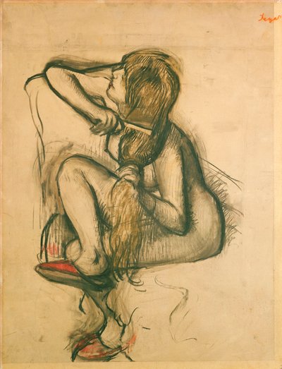 Kvinne som gre håret av Edgar Degas