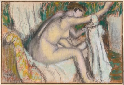Kvinne som tørker armen sin av Edgar Degas