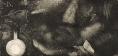 Kvinne liggende på sengen sin, ca. 1885 av Edgar Degas