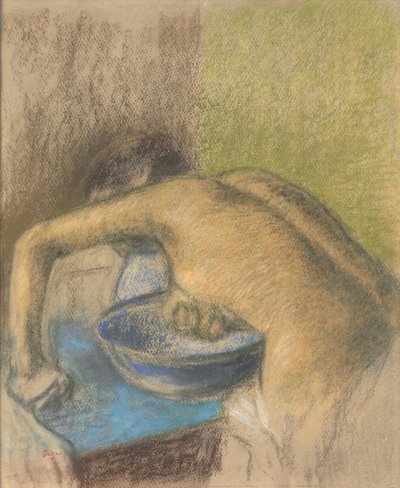 Kvinne ved toalettet hennes; Femme a sa toilette, ca. 1888-1892 av Edgar Degas