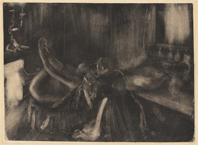 Kvinne ved en peis av Edgar Degas