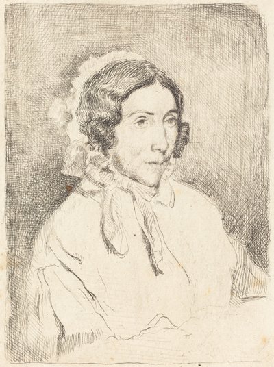 Kvinne i en rynket hette (Dame agée) av Edgar Degas