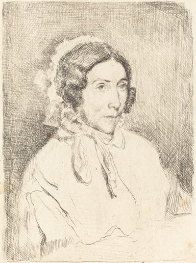 Kvinne i en rynket cap Dame agée, 18591860. av Edgar Degas