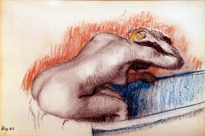 Kvinne vasker i bad Pastell av Edgar Degas (1834-1917) 1892 Søn. 0,31x0,47 m Paris, musee d